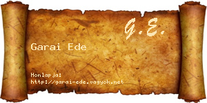 Garai Ede névjegykártya
